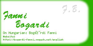 fanni bogardi business card
